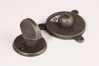 WC closure silver antique flat rotary knob black white free-standing