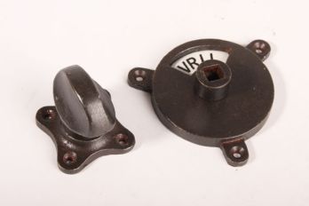 WC Closure rust with flat knob and white-black free/occupied