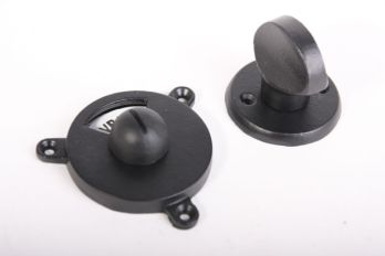 WC Closure black with flat knob and black white free/occupied