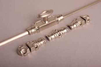 Window latch cremone brushed nickel 2400mm with rods