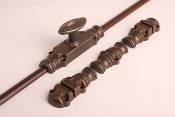 Window or door lock espagnolette rust or tin color with two rods 2400mm