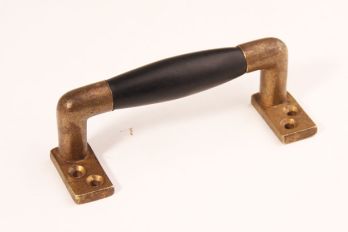 Door handle-window handle antique bronze with black ebony (barrel) 105mm