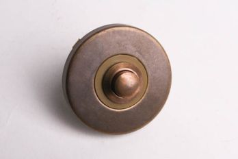 Doorbell push button round bronze antique 49mm