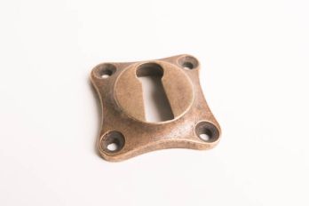 Key rosette 1920s bronze antique, silver antique or rust 37mm