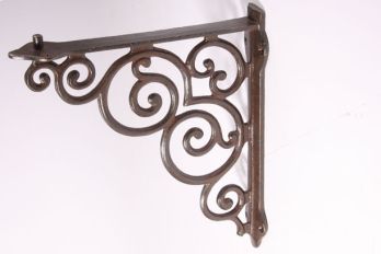 Shelf carrier support baroque 265 x 252mm rust or tin color each