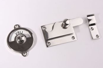 WC fastener free-standing shiny Chrome - hook/straight