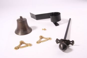 Pull bell rust color round pointed knob with decorative rosette