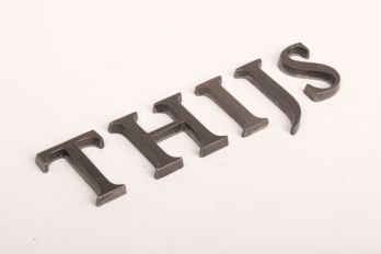 Letter tin color, rust or black A-Z,@,&amp; and - 40mm zs