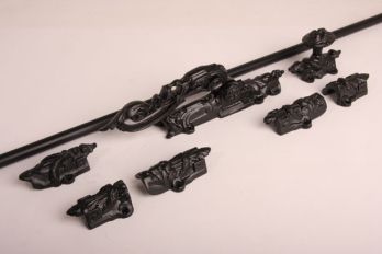 Classic espagnolette Black complete set with rods