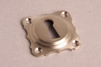 Key rose 43 mm with keyhole brushed nickel.