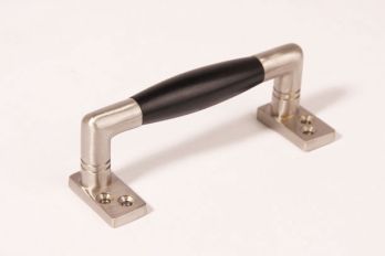 Window handle barrel model 104mm brushed nickel - ebony wood