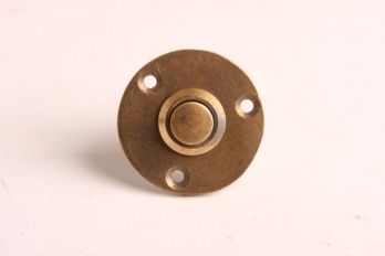 Doorbell push-button bronze antique round rosette 40mm Chemin de Fer