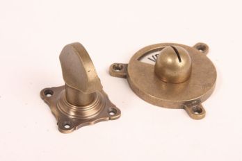 WC closure bronze antique flat knob + rosette 159 black/white