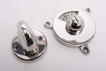 WC and bathroom fastener free-set shiny nickel with flat rotary knob