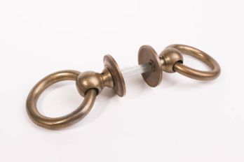 Ring handle pair for inner door 81mm bronze antique with rosette 55mm