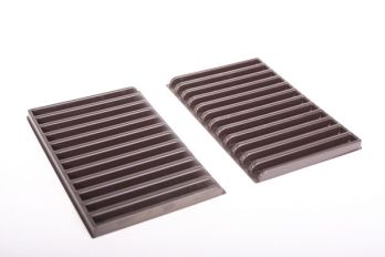 Strip 220mm brown plastic 11mm slot (a.o. CD format) 2 pieces