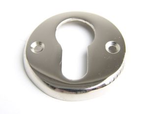 Rosette for cylinder lock shiny nickel or shiny chrome