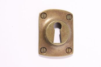 Rosette with keyhole for beard key bronze antique 37mm