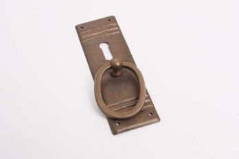Classic handle for furniture door bronze antique 33 mm with keyhole