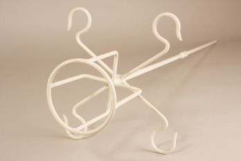 Wine glass-bottle holder antique white complete set for 4glasses+1bottle