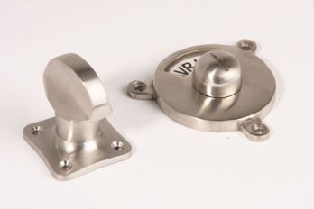 WC latch barrel model vacant b/w brushed nickel flat knob