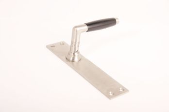 Door handle barrel model with door plate long plate brushed nickel per pair