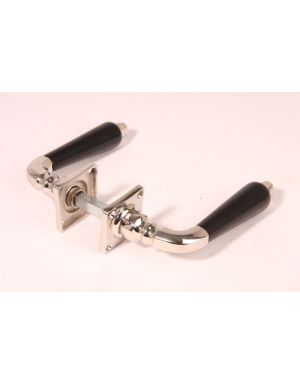 Door handles with escutcheons Bright Nickel with Black Ebony 115mm