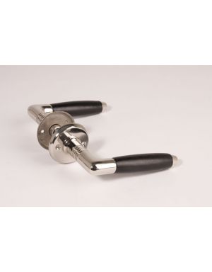 Door handles with escutcheons Bright Nickel with Black Ebony 110mm