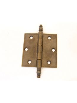 Hinge solid brass antique 76x76mm with decorative tip