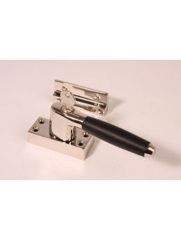 Casement window latch Bright Nickel with Black Ebony 110mm