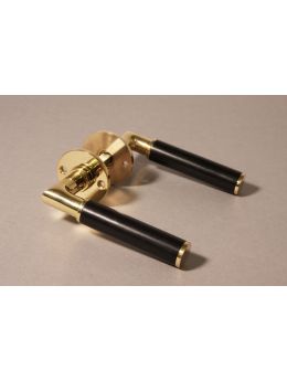 Door handles with escutcheons Brass polish plated 125mm