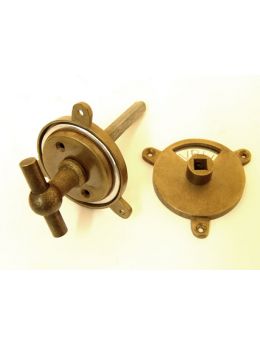 Bathroom lock T-knob bronze antique