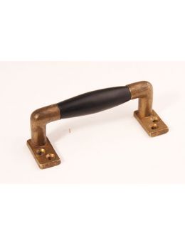 Sash window pull handle Brass Antique with Black Ebony 110mm