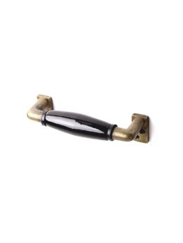 Door/Window handle bronze antique, black porcelain (ton) 120mm