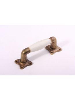 Door/window handle bronze antique, black porcelain (ton) 140mm