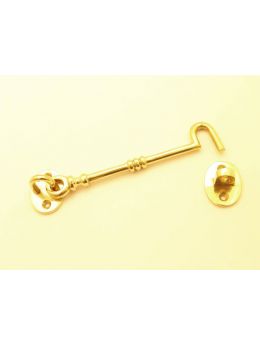 Cabin hook polished brass 150mm