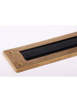 Letter plate brush draft excluder Brass Antique 325mm