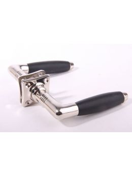 Door handles with escutcheons Bright Chrome with Black Ebony 110mm