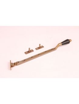 Casement window stay Brass Antique with Black Ebony 285mm