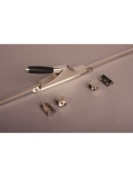 Espagnolette bolt with bars Bright Nickel with Black Ebony 2400mm