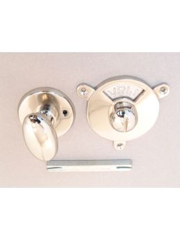 Bathroom lock bright nickel oval shaped knob