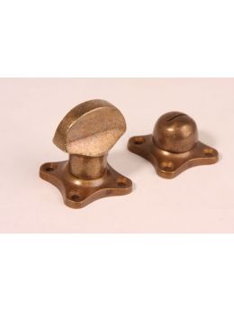 Toilet lock turn knob with excutcheons Brass Antique 38mm