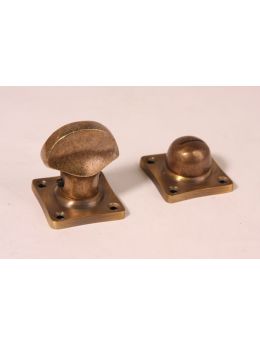 Toilet lock turn knob with excutcheons Brass Antique 38mm