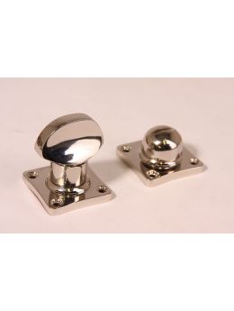 Toilet lock turn knob with excutcheons Bright Nickel 38mm