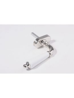 Tilt & Turn window handle Bright Nickel with White Porcelain 135mm